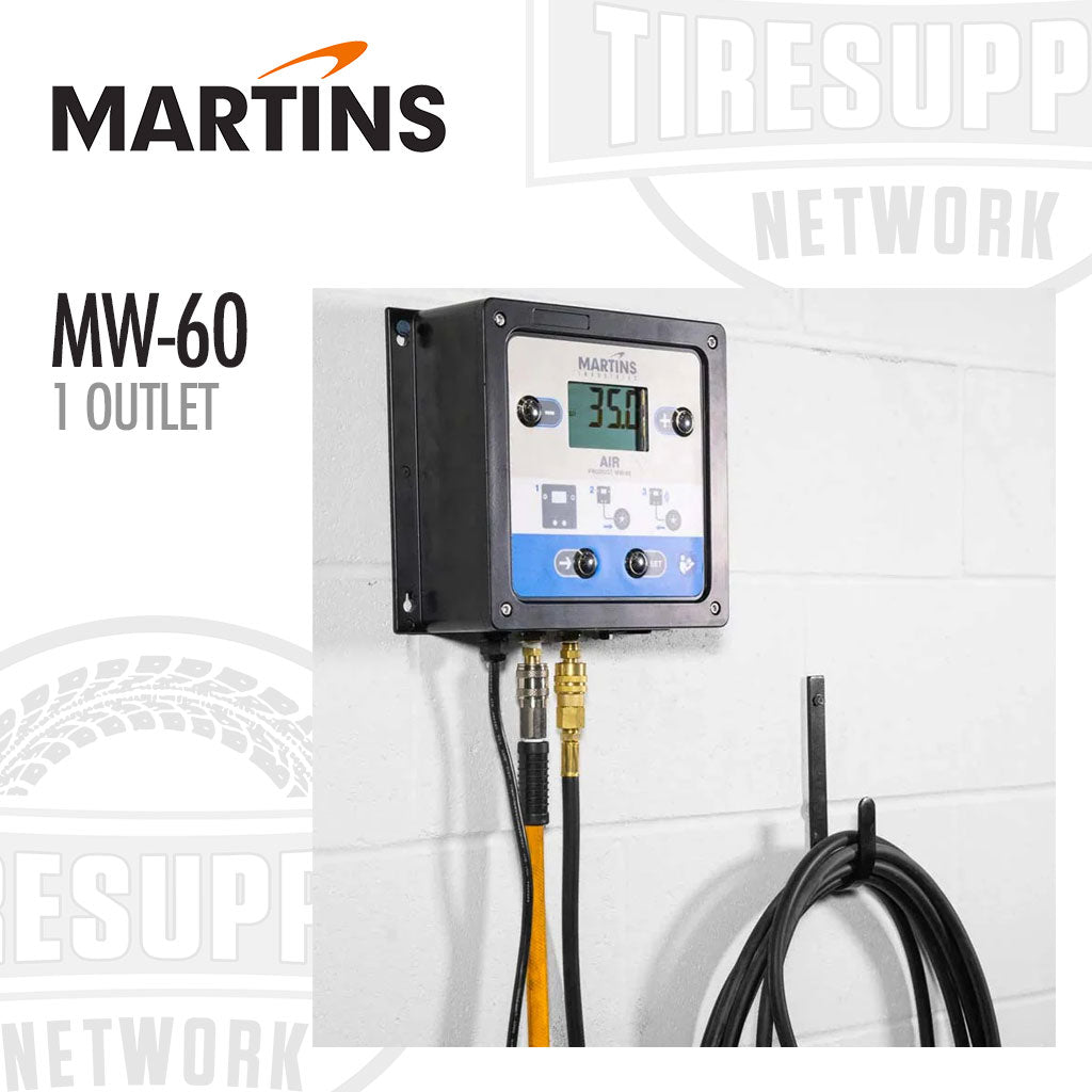 Martins | Flatematic Single Outlet Wall-Mounted Automatic Tire Inflator with 25′ Hose (MW-60)