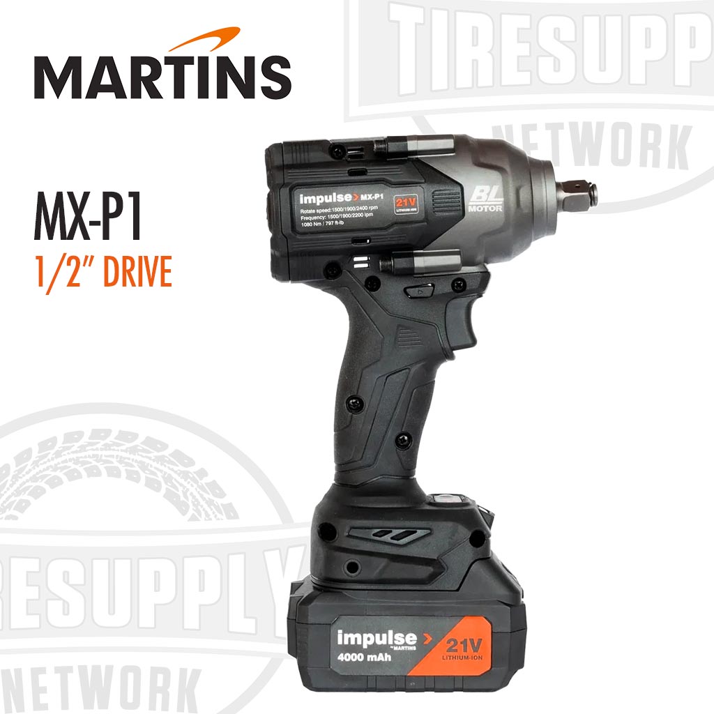 Martins | Impulse 1/2″ Drive Cordless Rechargeable Battery Impact Wrench 797 ft-lbs (MX-P1)