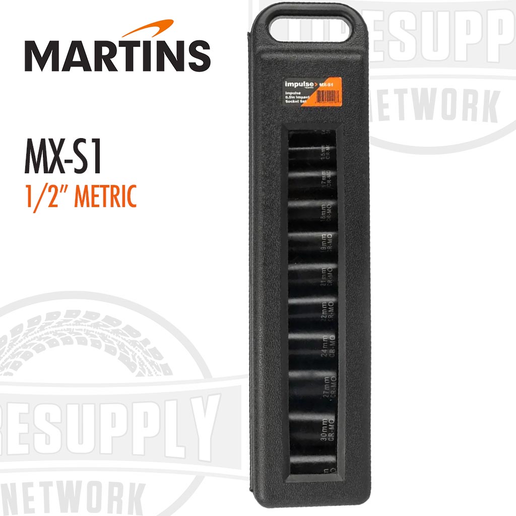 Martins | Impulse 1/2″ Drive 13-Piece Metric Impact Socket Set (MX-S1)