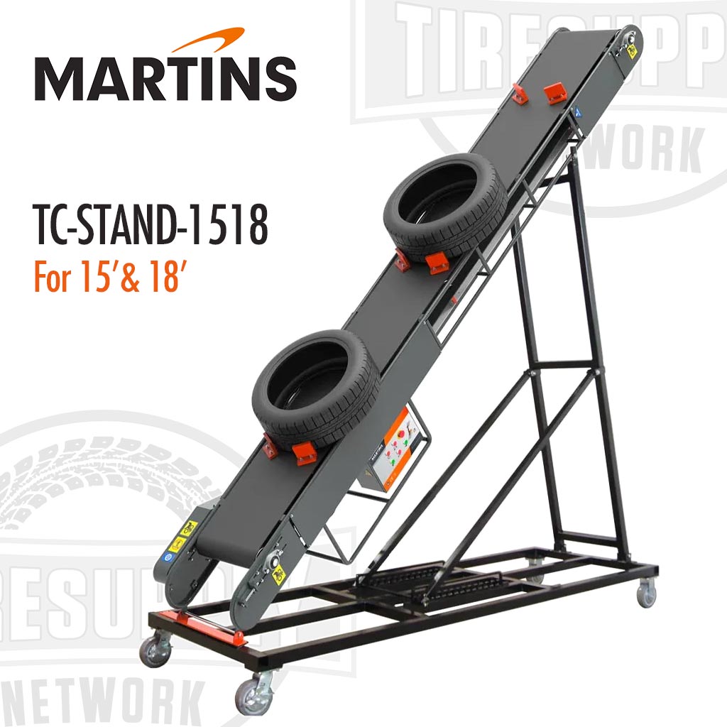 Martins |  Mobile Dolly & Stand for 15′ & 18′ Tire Conveyors TC-15 & TC-18 (TC-STAND-1518)