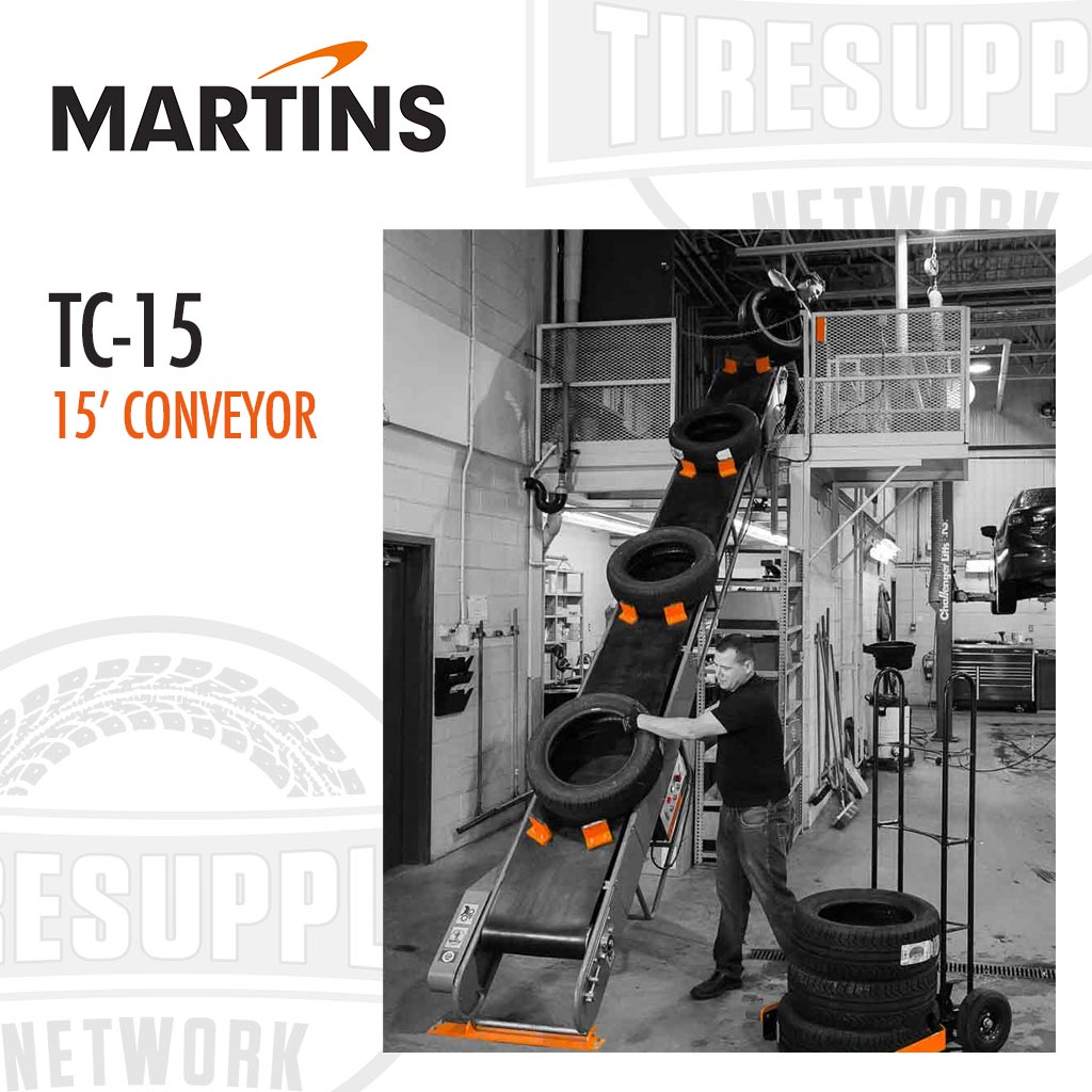 Martins | Floor-to-Floor 15′ Tire Conveyor (TC-15)