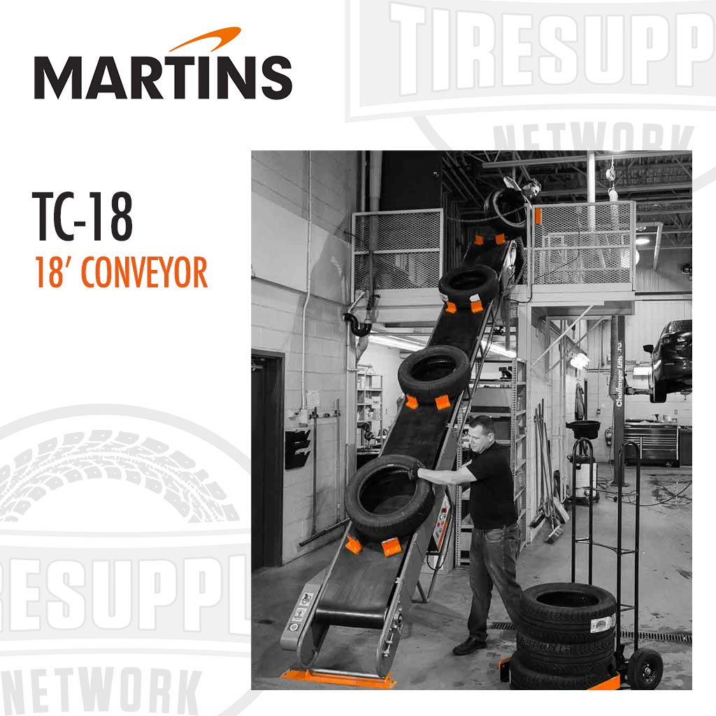 Martins | Floor-to-Floor 18′ Tire Conveyor (TC-18)