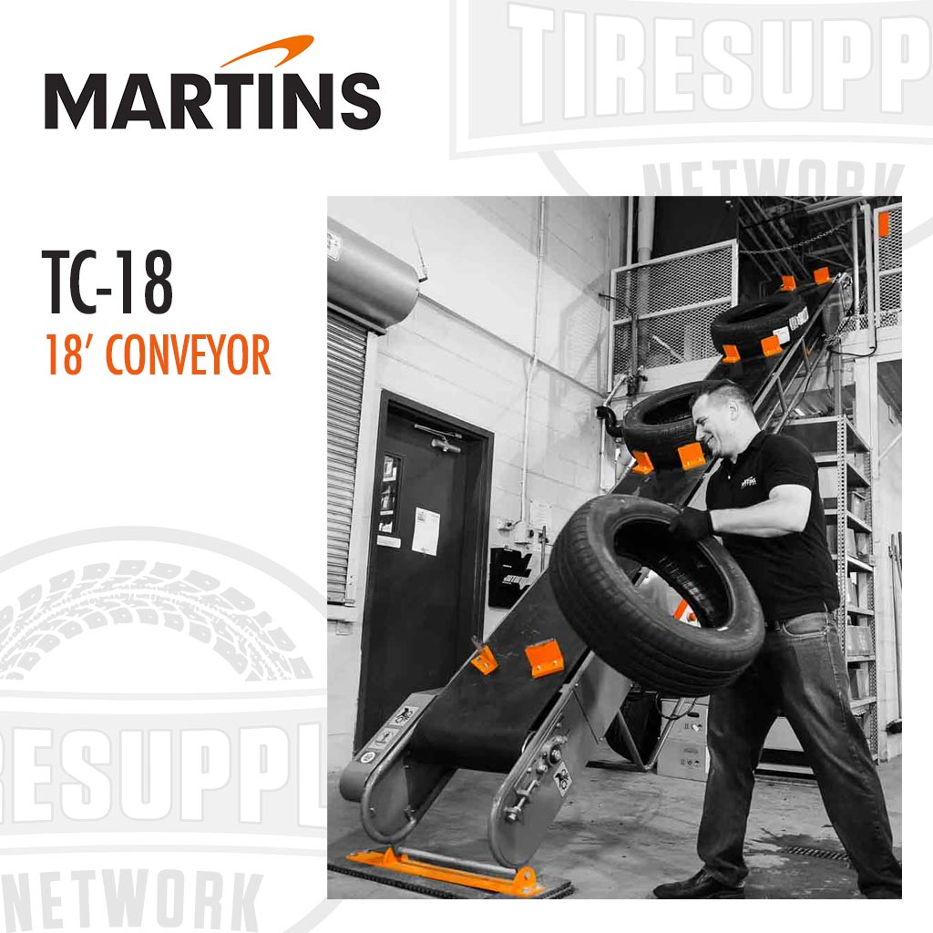 Martins | Floor-to-Floor 18′ Tire Conveyor (TC-18)