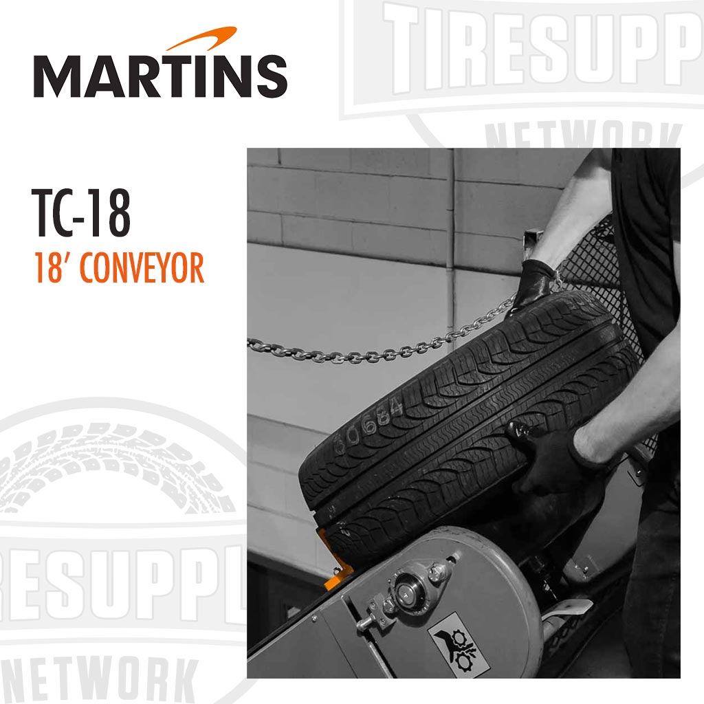 Martins | Floor-to-Floor 18′ Tire Conveyor (TC-18)