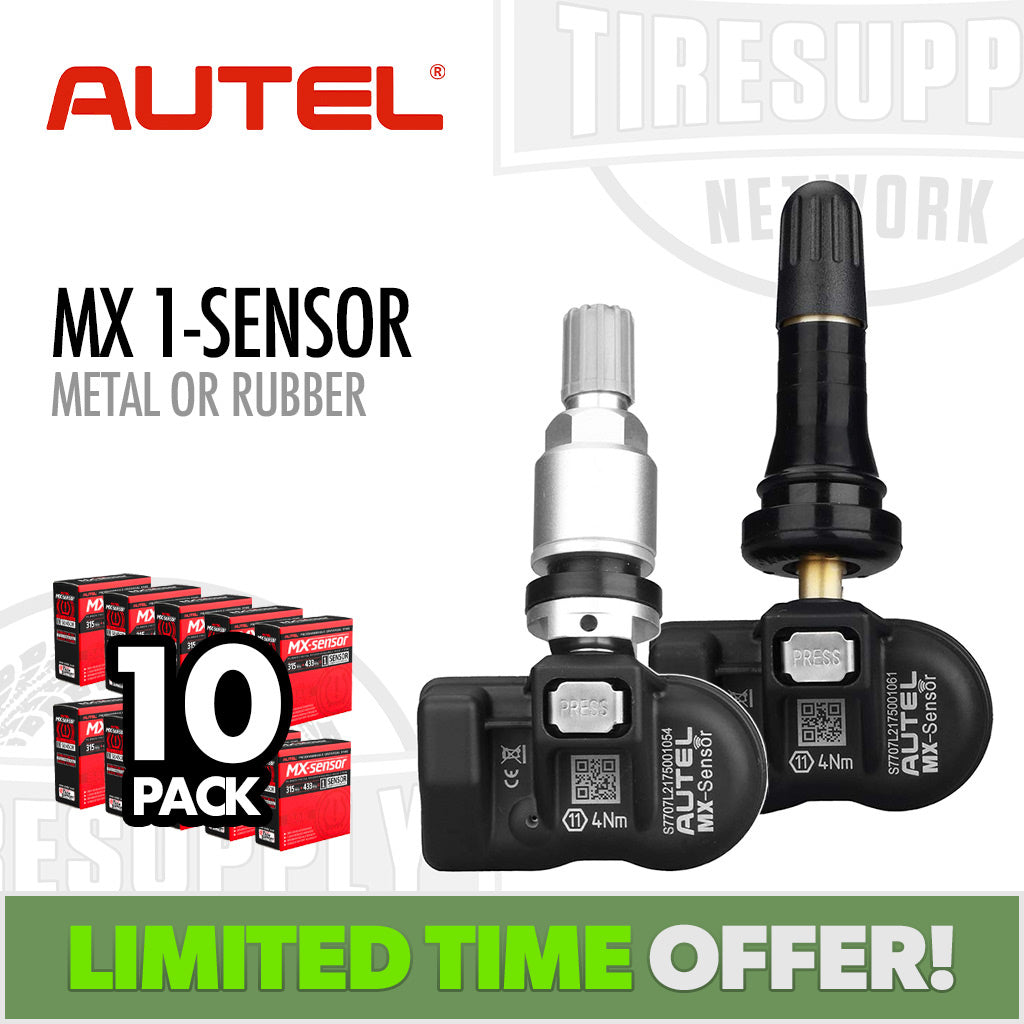 Autel 1-Sensor* | 10-Pack MX 1-Sensor Press-In TPMS Sensor - Metal or Rubber