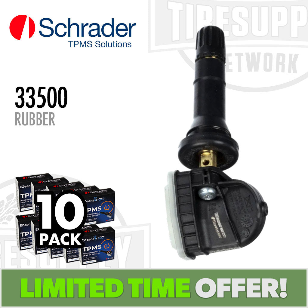 Schrader 33500 | 10-Pack EZ-sensor® GO TPMS Sensor Rubber Snap-In Valve Stem