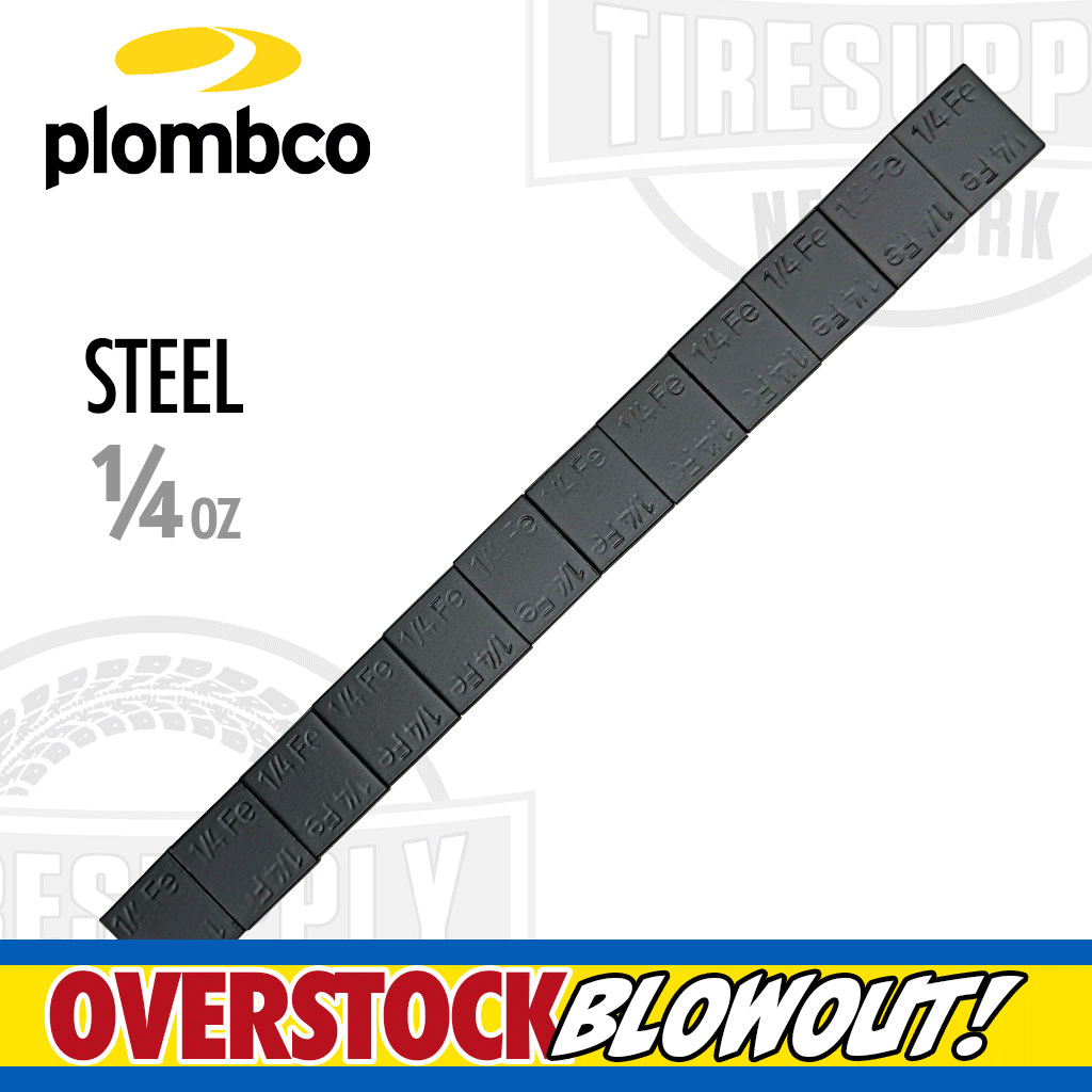 Plombco | StickPro Value Line Steel 1/4 oz Stick-On Adhesive Tape Wheel Weight - Black (VL312FEB-48)