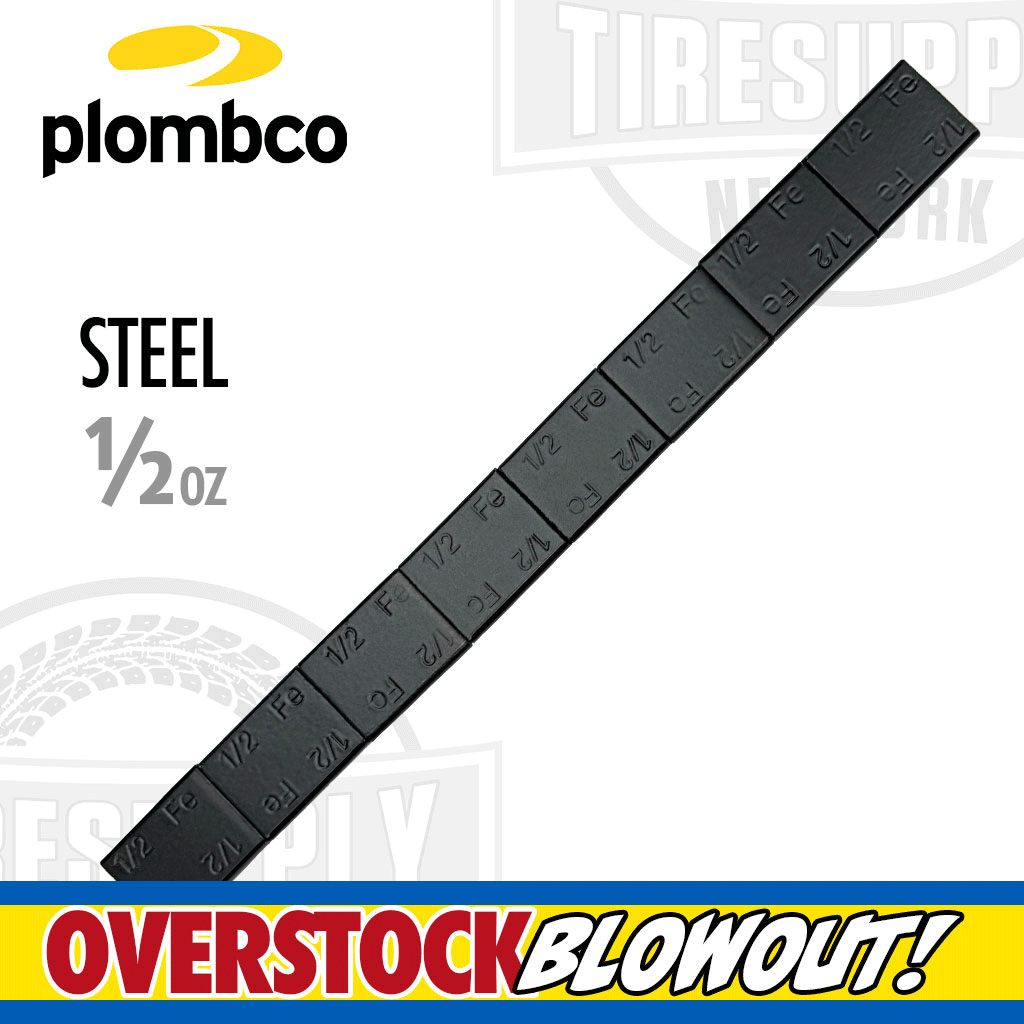 Plombco | StickPro Value Line Steel 1/2 oz Stick-On Adhesive Tape Wheel Weight - Black (VL408FEB-28)