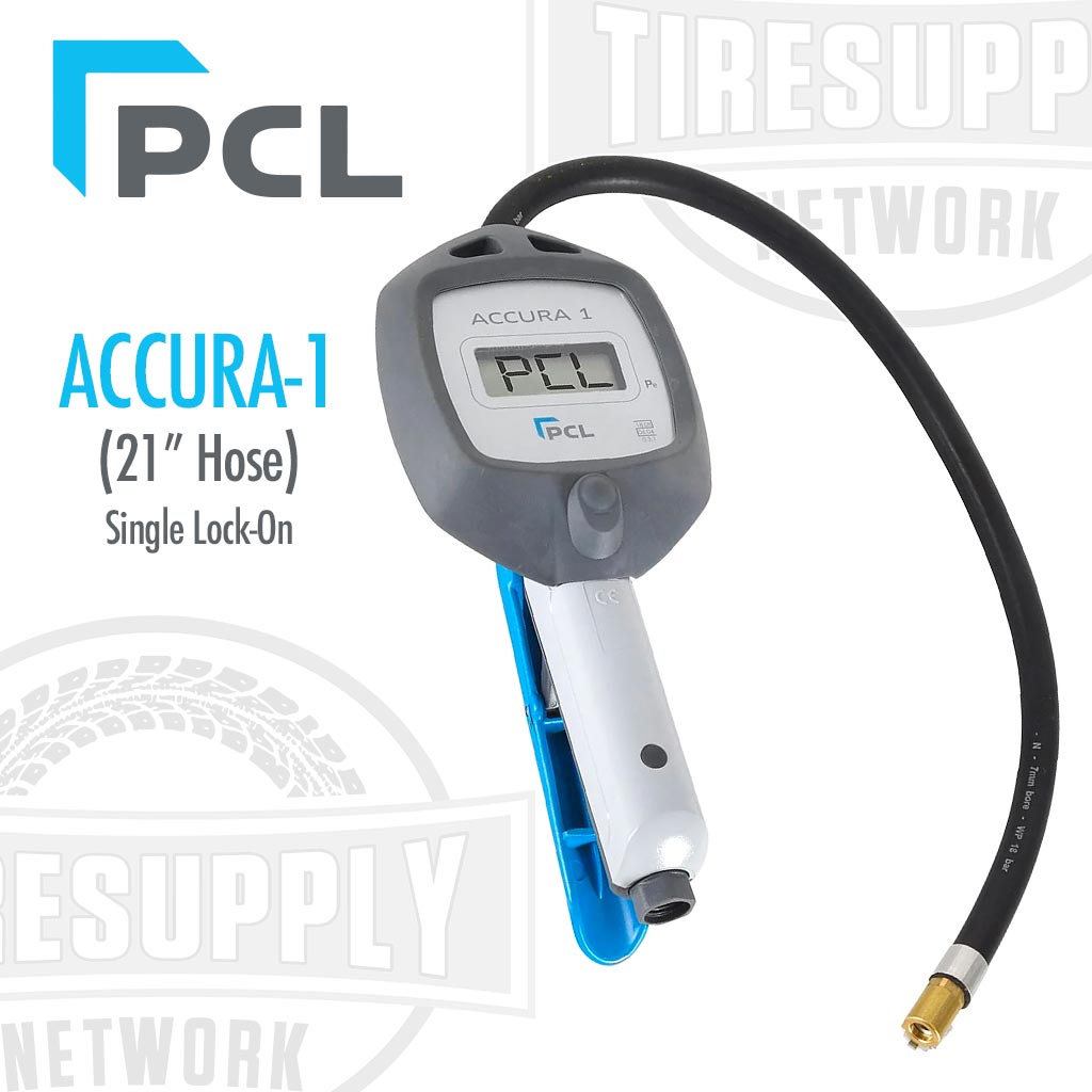 PCL | Accura-1 Digital Tire Inflator Gauge with 21″ Hose & Single Lock-On Chuck (DAC1A081N)