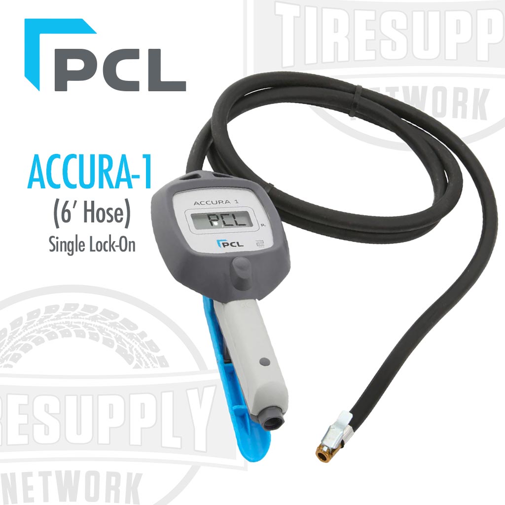 PCL | Accura-1 Digital Tire Inflator Gauge with 6′ Hose & Single Lock-ON Chuck (DAC1A08N)