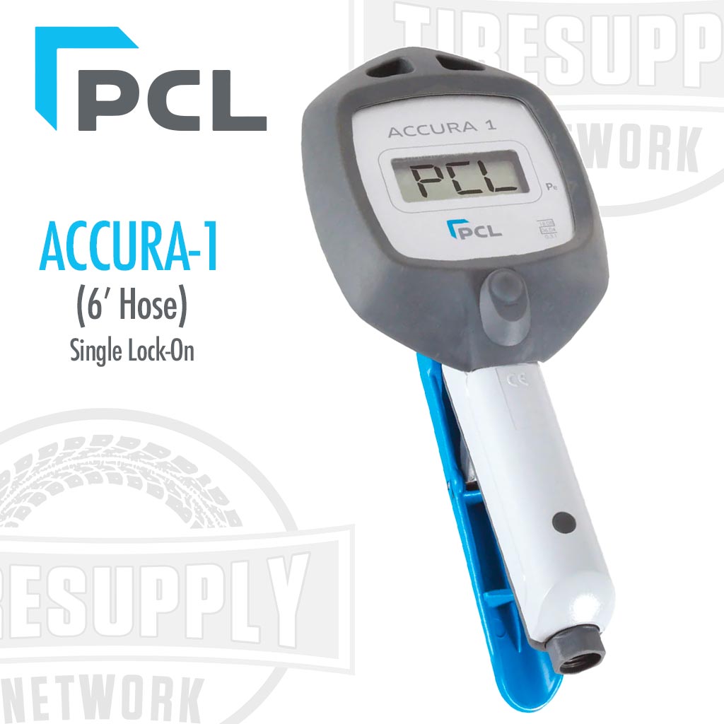 PCL | Accura-1 Digital Tire Inflator Gauge with 6′ Hose &amp; Single Lock-ON Chuck (DAC1A08N)