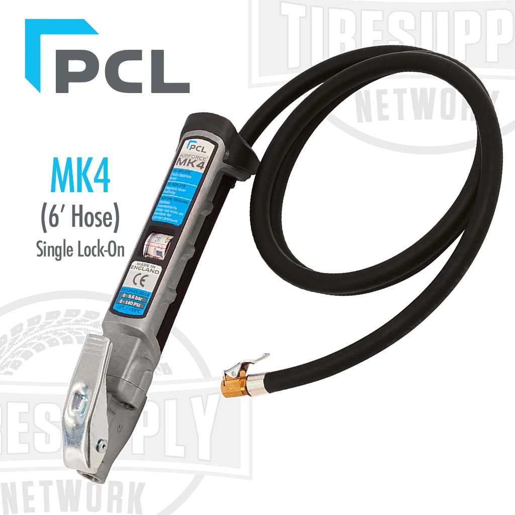PCL | Airforce MK4 Truck Tire Inflator Gauge with 6′ Hose & Single Lock-On Chuck (AFG5A092)