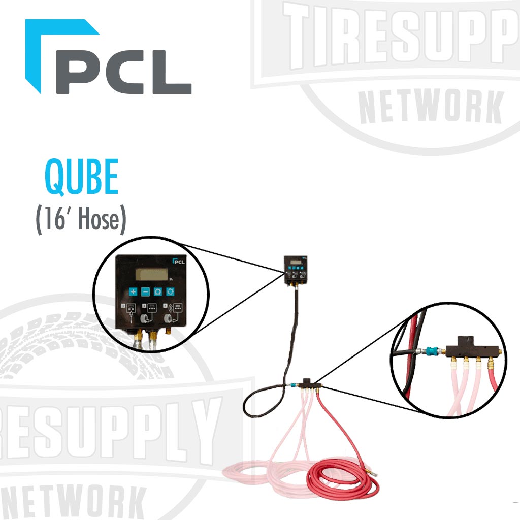 PCL | Accura QUBE 4 Mini Automatic Tire Inflation System with 16′ Hose & Single Lock-On Air Chuck (QUBE4)