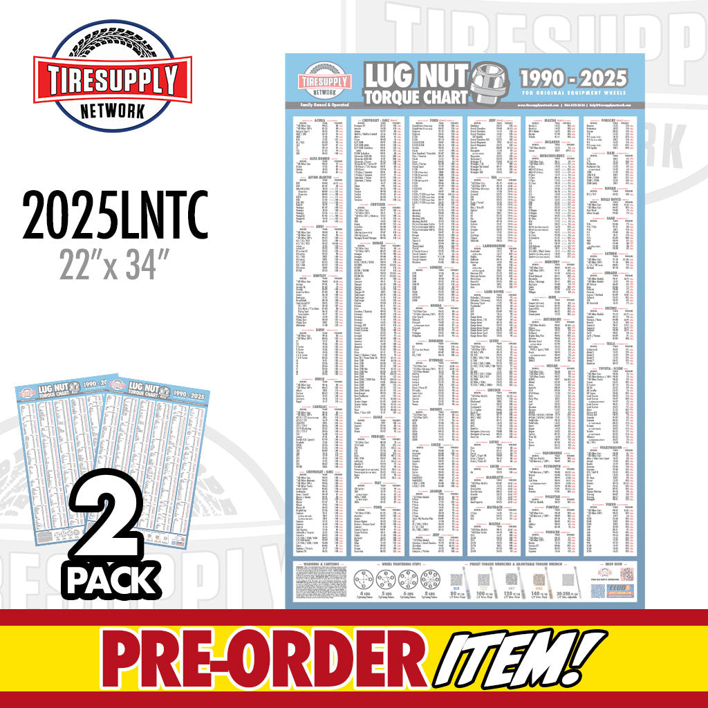 Lug Nut Torque Chart 2025 & 2024 Versions (LNTC2*TSN) Tire Supply