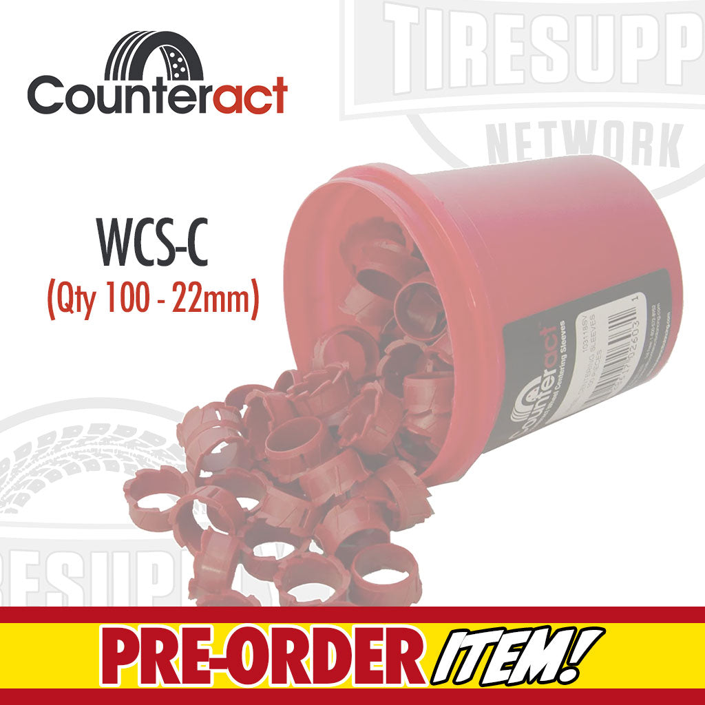 Counteract | Wheel Centering Sleeves for 22mm Studs 100-Pack Fleet Bucket (WCS-C)