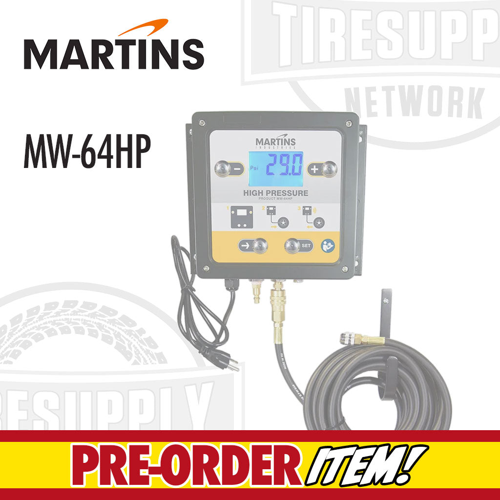 Martins | Flatematic High-Pressure Wall-Mount Automatic Tire Inflator with 25′ Hose (MW-64HP)