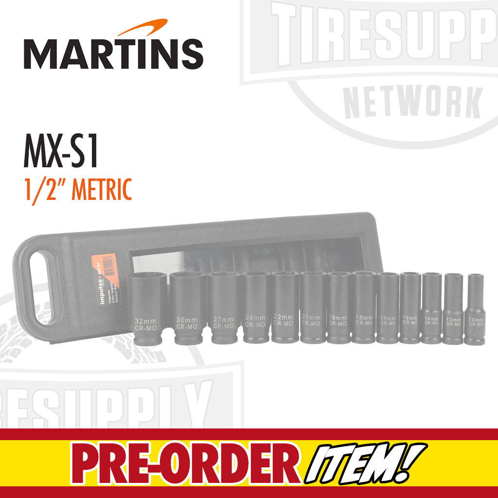 Martins MX-S1 | Impulse 1/2″ Drive 13-Piece Impact Socket Set - Metric