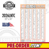 TSN LNTC-2*TSN | Lug Nut Torque Chart - 1990-2026 Passenger, SUV, Exotics, Trucks | Choose Version