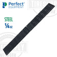 A black adhesive tape wheel weight from Perfect Equipment designed for balancing wheels, showing multiple segments.