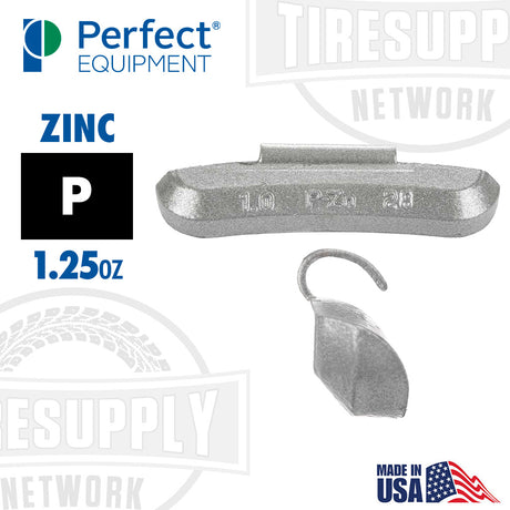 Perfect Equipment Hofmann Power Weight (P-Style) Uncoated Zinc Clip-On Wheel Weights, Zinc 1.25oz