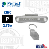 Perfect Equipment Hofmann Power Weight (P-Style) Uncoated Zinc Clip-On Wheel Weights, Zinc 2.75oz