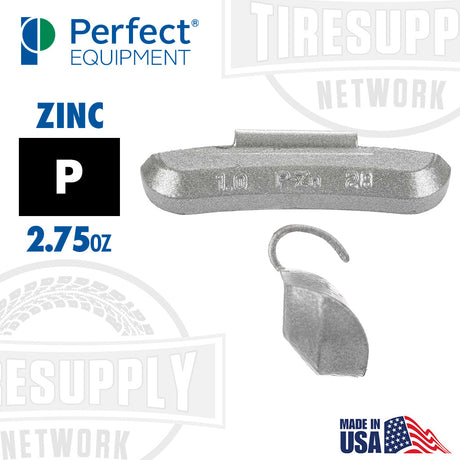 Perfect Equipment Hofmann Power Weight (P-Style) Uncoated Zinc Clip-On Wheel Weights, Zinc 2.75oz