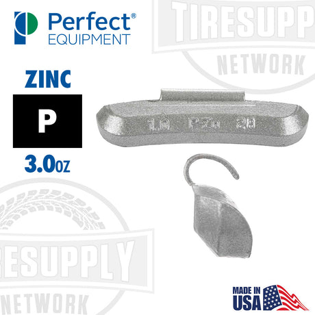 Perfect Equipment Hofmann Power Weight (P-Style) Uncoated Zinc Clip-On Wheel Weights, Zinc 3.0oz