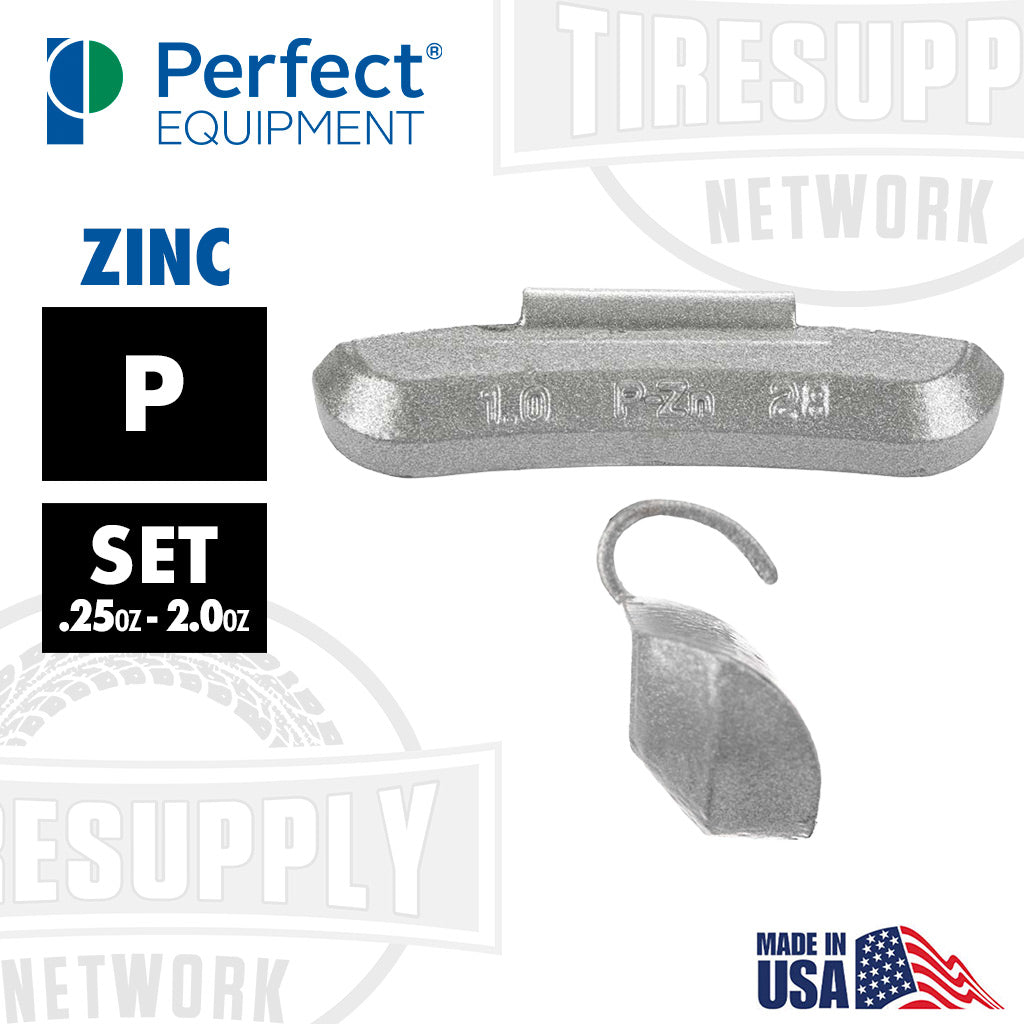 Perfect Equipment Hofmann Power Weight (P-Style) Uncoated Zinc Clip-On Wheel Weights, Zinc .25oz-2.0oz