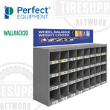 Perfect Equipment | Wheel Weight Rack: 4 Shelves - 19.25" x 34" x 8.5" HxLxW (WALLRACK20)