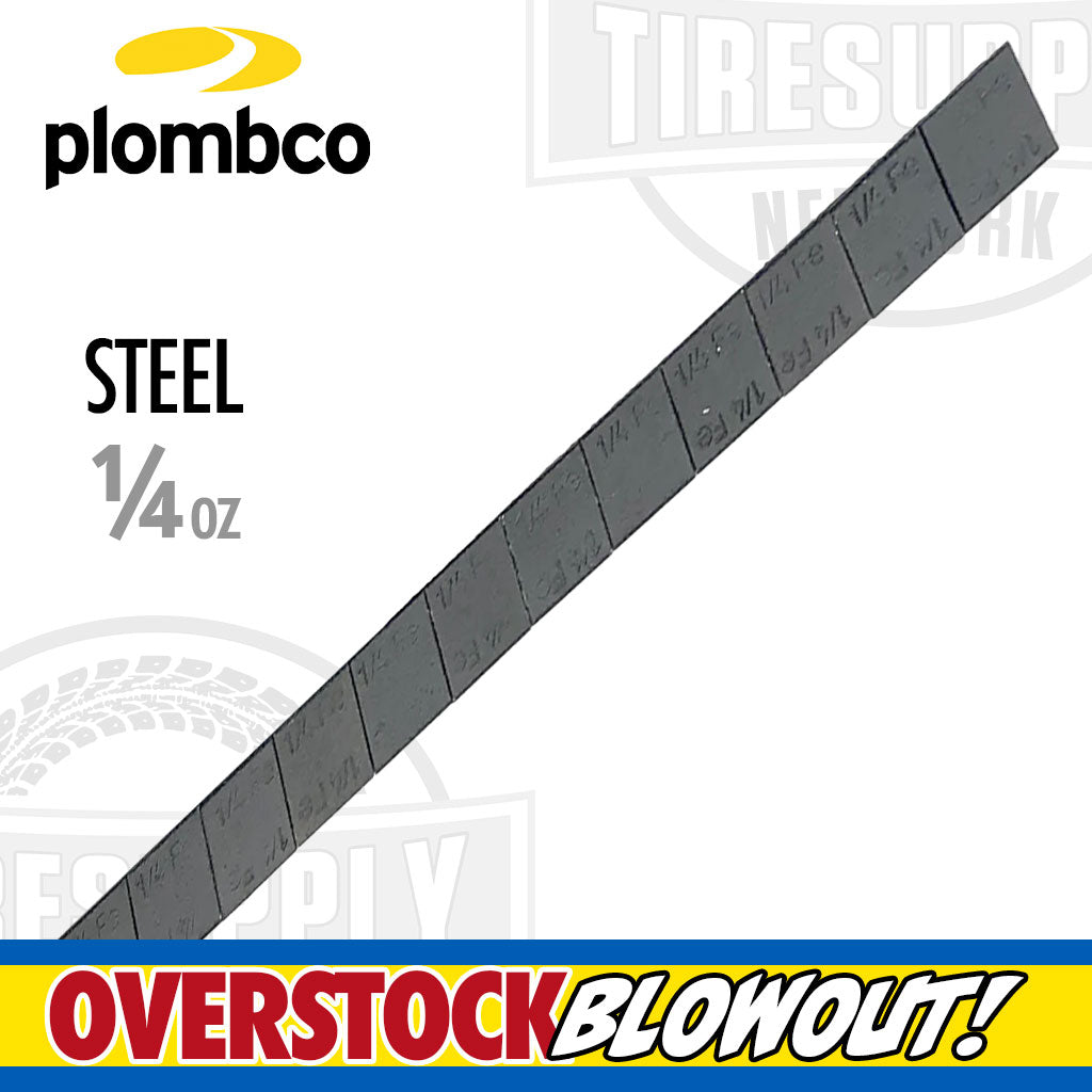 Plombco | StickPro Value Line Steel 1/4 oz Stick-On Adhesive Tape Wheel Weight - Black (VL312FEB-48)