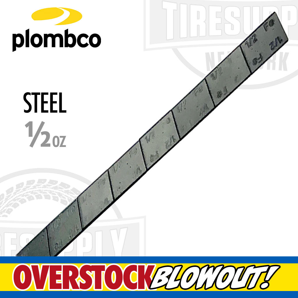 Plombco | StickPro Value Line Steel 1/2 oz Stick-On Adhesive Tape Wheel Weight - Black (VL408FEB-28)