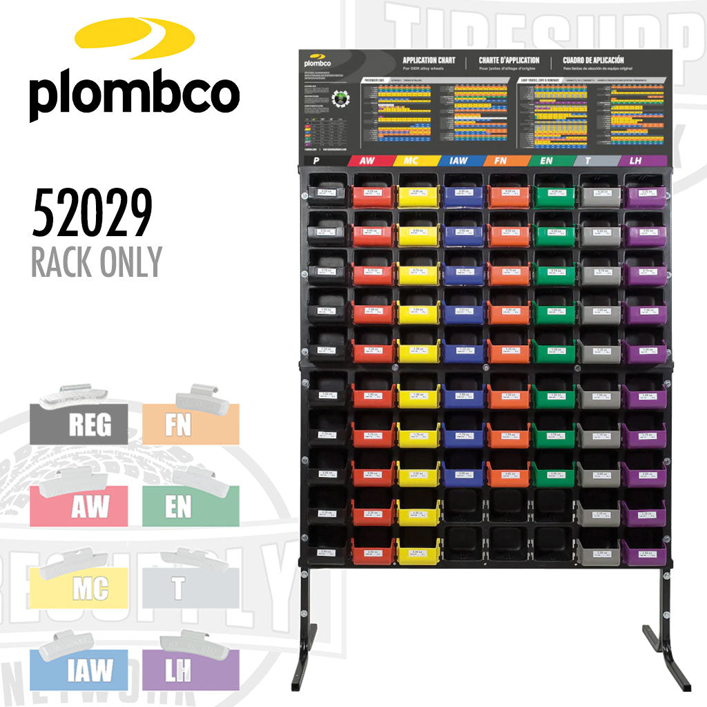 Plombco | Kit Passenger 80 Wheel Weight Assortment Rack - Choose with Zinc Weights or Rack Only (52029)