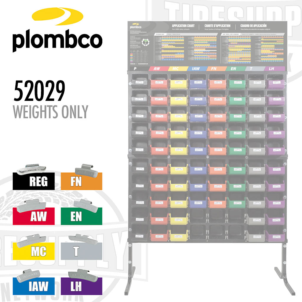 Plombco | Kit Passenger 80 Wheel Weight Assortment Rack - Choose with Zinc Weights or Rack Only (52029)