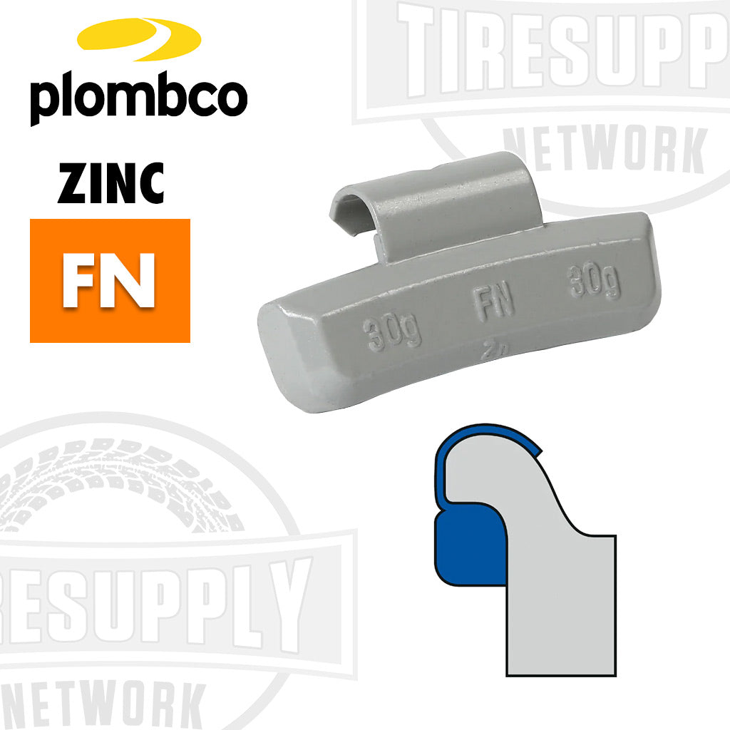 Plombco | FN-Style Coated Zinc Clip-On Wheel Weights - Choose Size or Bulk Set