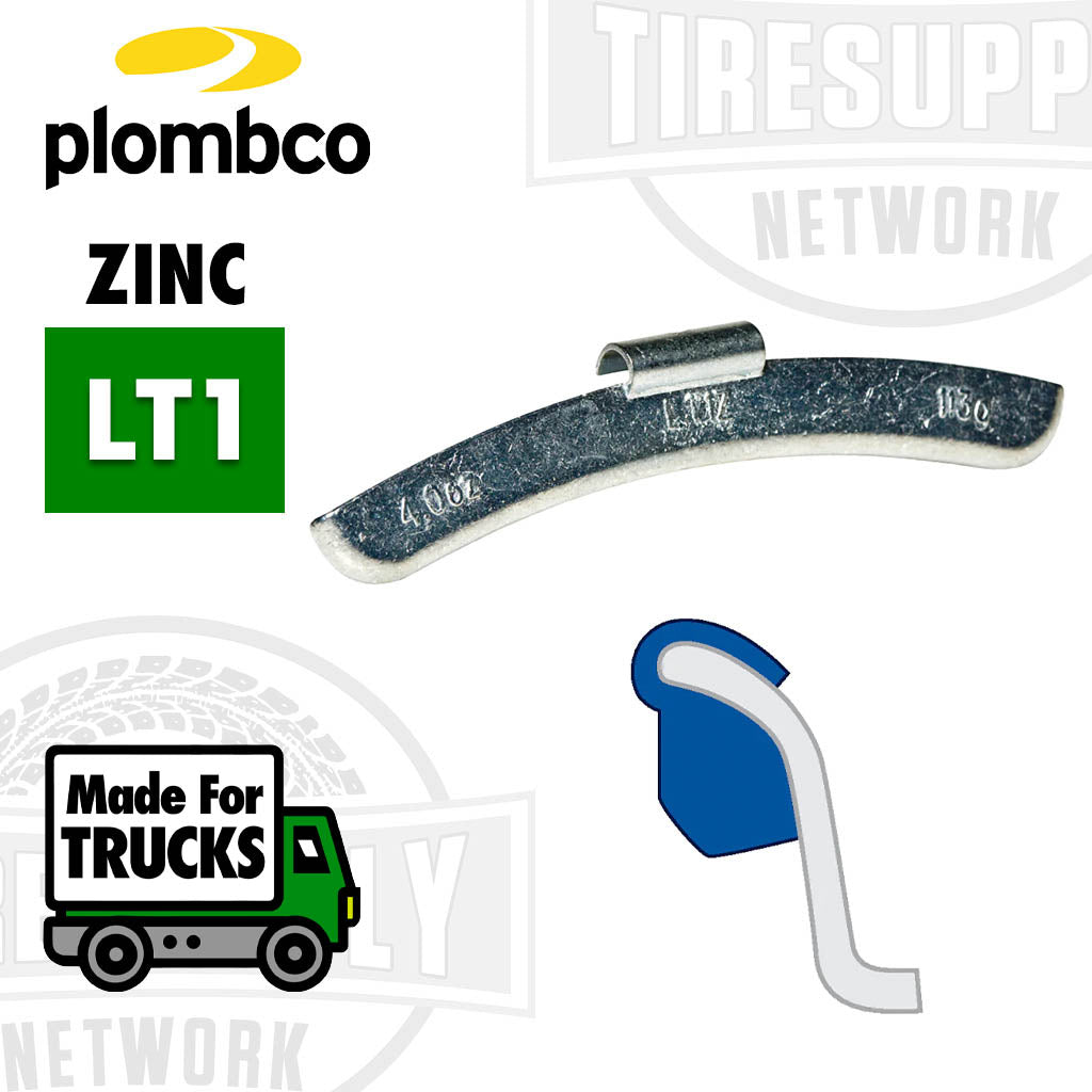Plombco | LT1-Style Uncoated Zinc Clip-On Wheel Weights - Choose Size