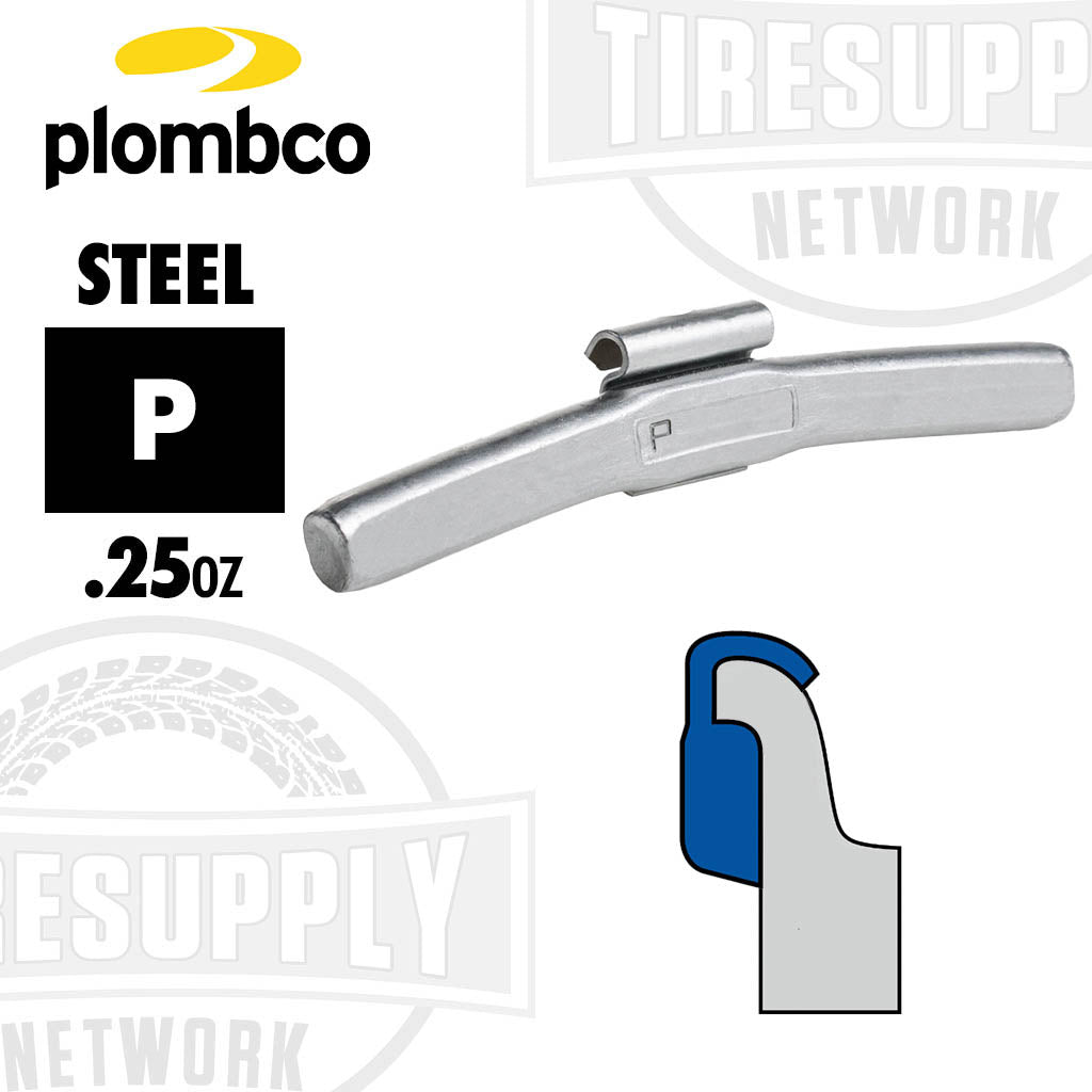 Plombco | P-Style Steel Clip-On Wheel Weights - Choose Size or Bulk Set (PFE-*)
