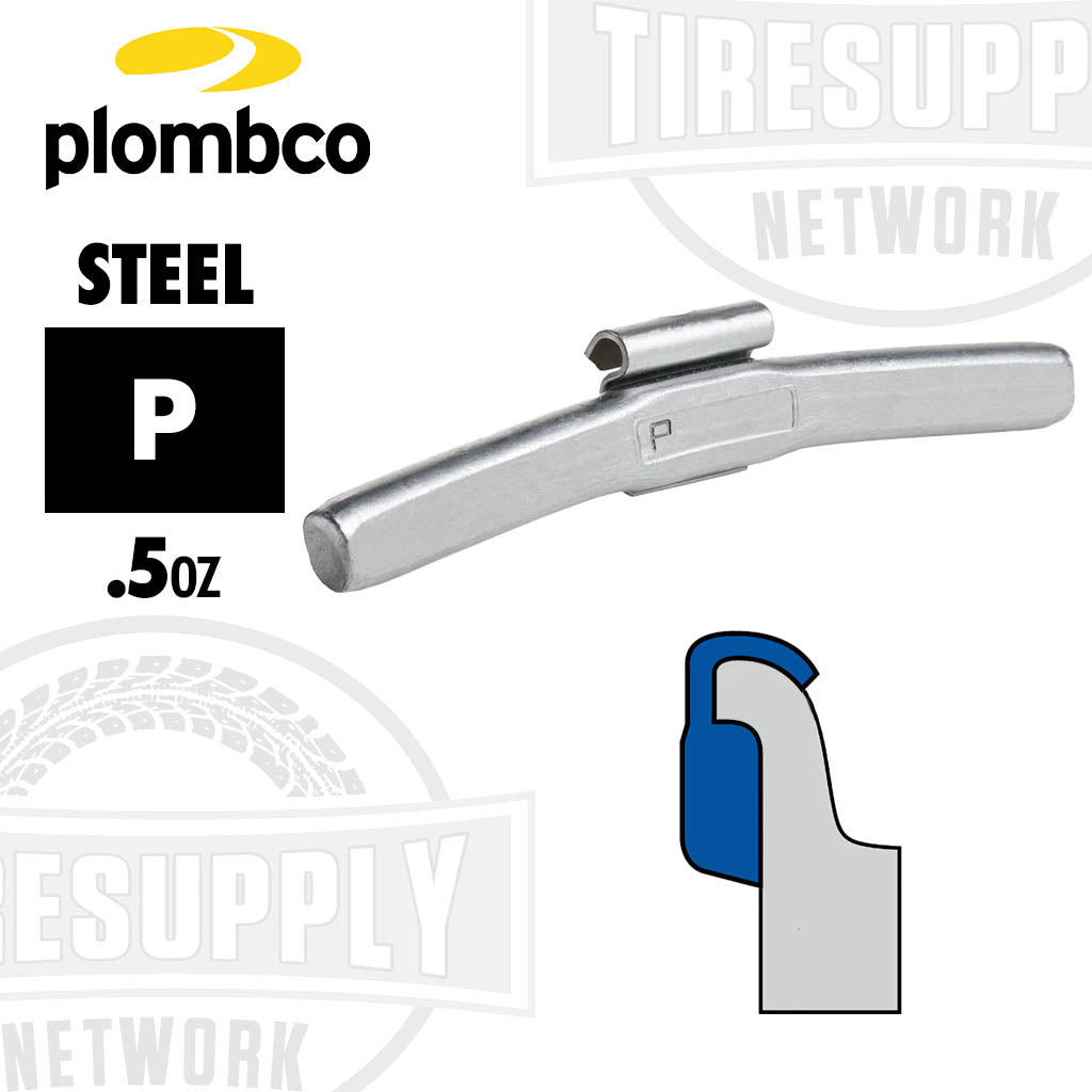 Plombco | P-Style Steel Clip-On Wheel Weights - Choose Size or Bulk Set (PFE-*)