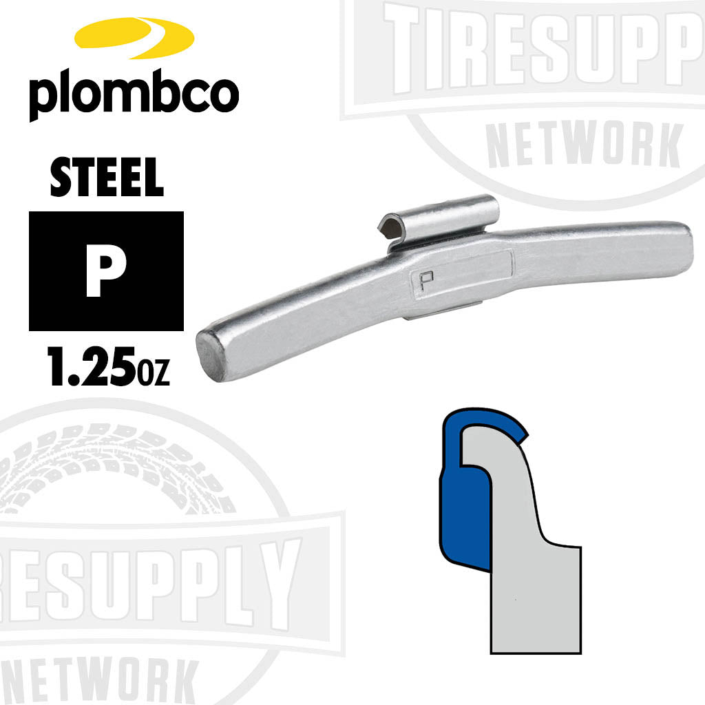Plombco | P-Style Steel Clip-On Wheel Weights - Choose Size or Bulk Set (PFE-*)