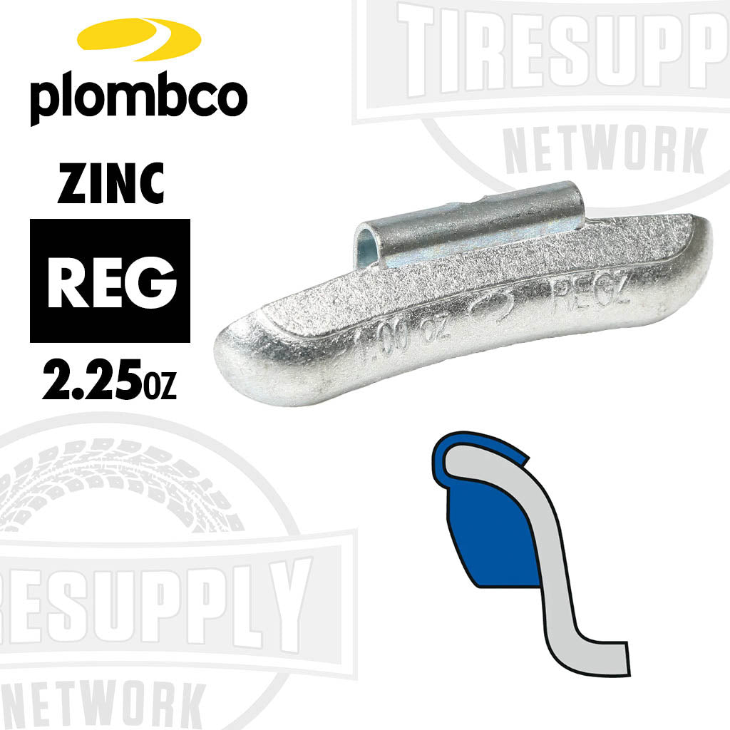 Plombco REG-Style | Uncoated Zinc Clip-On Wheel Weights - Choose