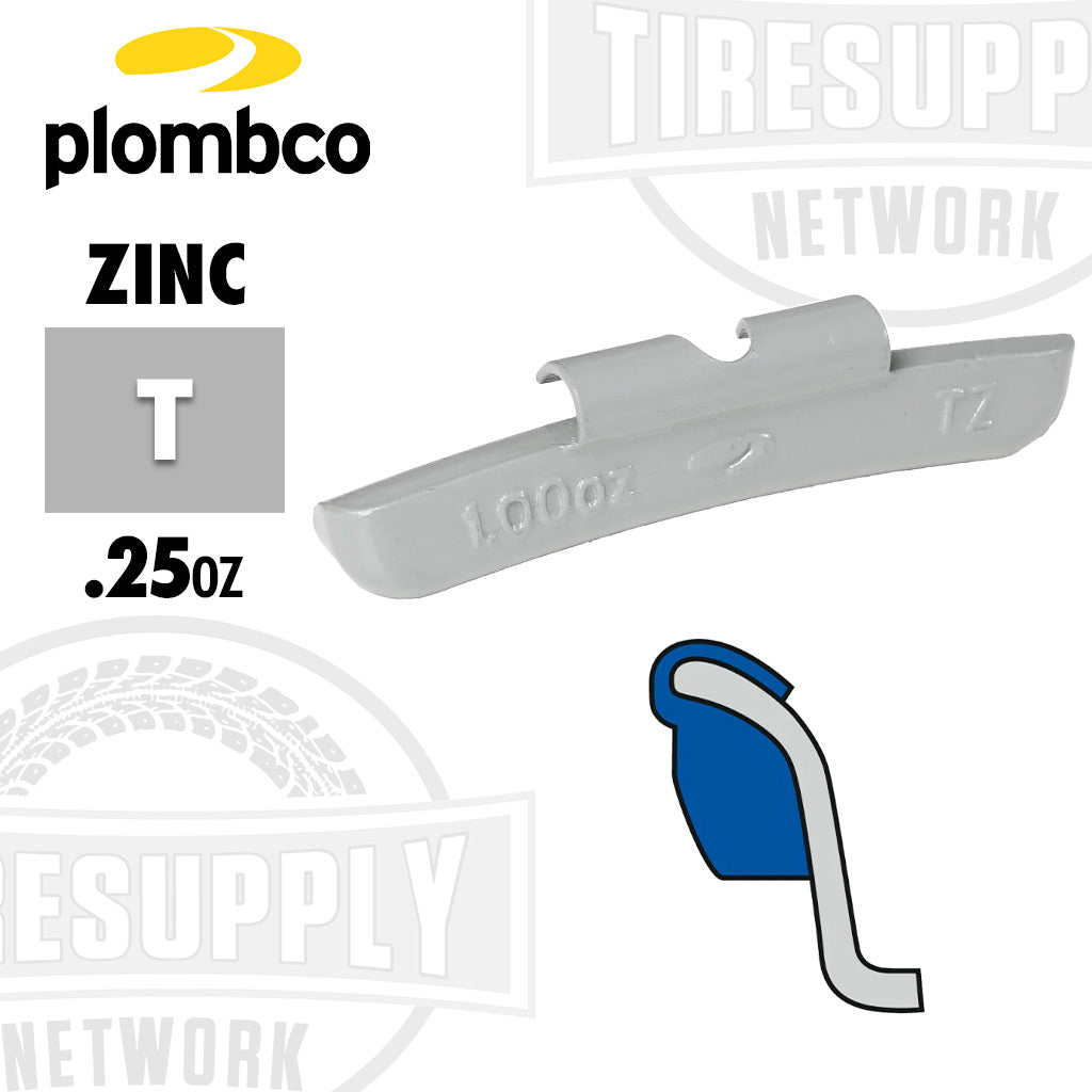 Plombco | T-Style Coated Zinc Clip-On Wheel Weights - Choose