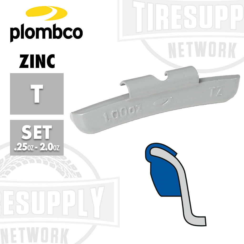 Plombco | T-Style Coated Zinc Clip-On Wheel Weights - Choose Size or Bulk Set