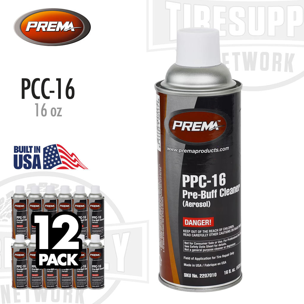 Prema PPC-16 | Pre-Buff Rubber Cleaner Liquid - 16 oz Can - Choose Qty