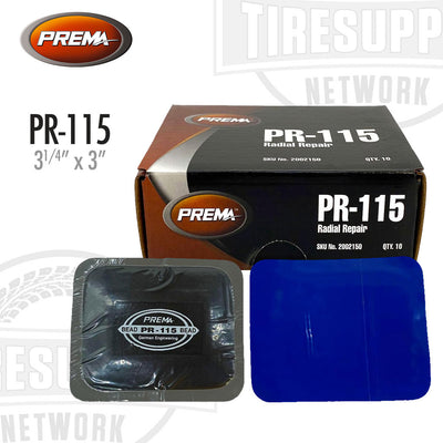 PREMA PR-115 radial repair kit with packaging and components on a white background.