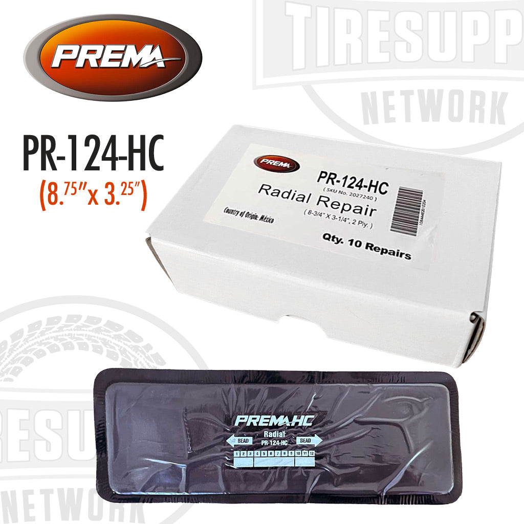 Prema PR-124-HC Heat Cure Radial Tire Repair Patch Units