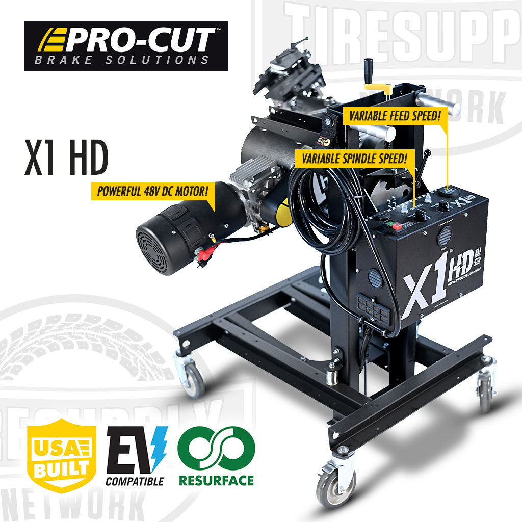 Pro-Cut brake solution machine. Powerful 48V DC Motor. Variable Feed and Spindle Speed. X1 HD
