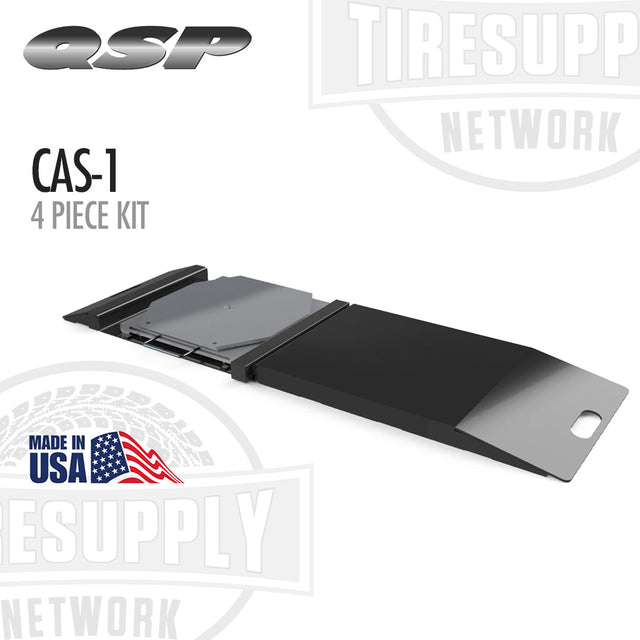 4-piece tire repair kit with QSP and TIRESUPPLY NETWORK branding on a white background. QSP | Portable Alignment Kit for Roll Back Compensation - Set of 4 (CAS-1)