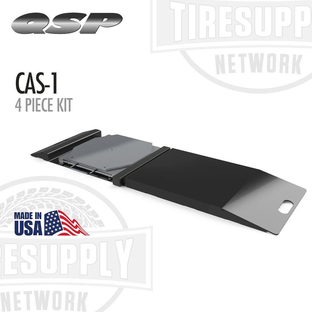4-piece tire repair kit with QSP and TIRESUPPLY NETWORK branding on a white background. QSP | Portable Alignment Kit for Roll Back Compensation - Set of 4 (CAS-1)