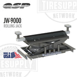 Rolling jack with QSP and TIRE SUPPLY Network branding on a white background. QSP | Rolling Jack 9,000 lb Capacity - Air Bags (JW-9000)