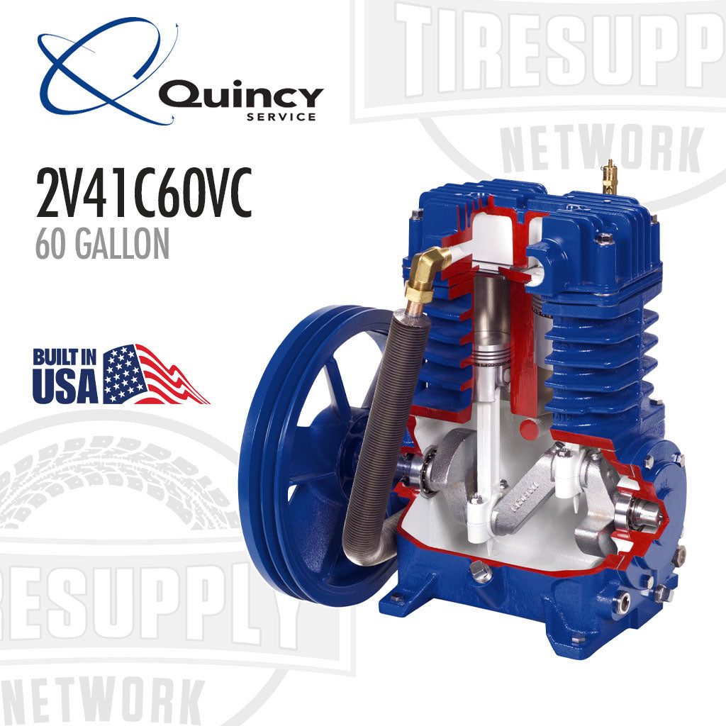 Quincy | Two-Stage 60 Gallon QT 5HP Air Compressor 230V, 1PH - Vertical PRO (2V41C60VC)