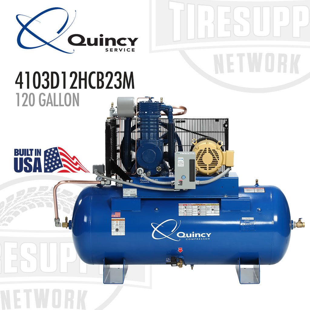 Quincy 4103D12HCB23M | Two-Stage 120 Gallon QT 10HP Air Compressor